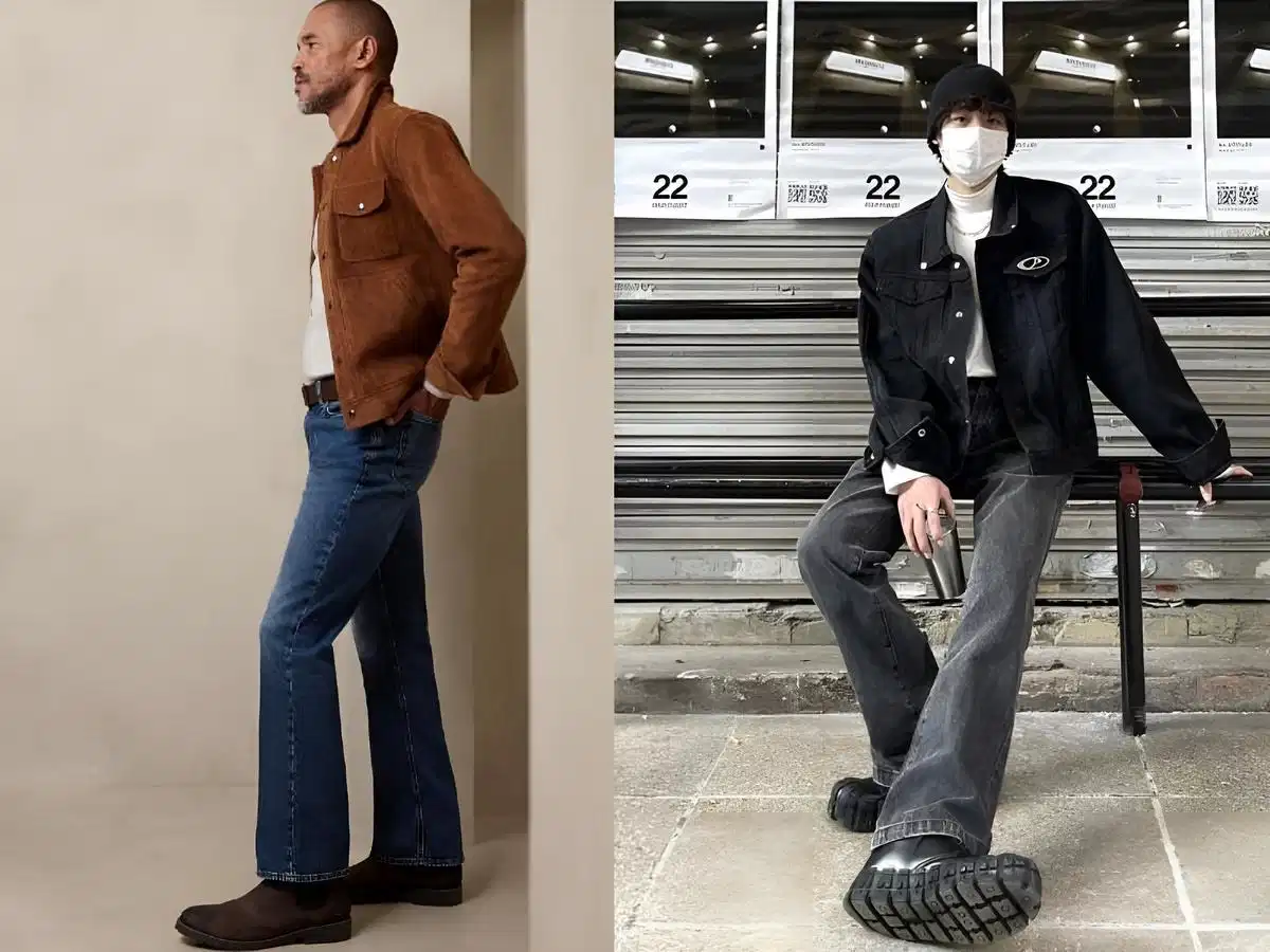 Đặc điểm nhận diện quần jean ống loe nam Cấu trúc và phom dáng của quần jean ống loe nam