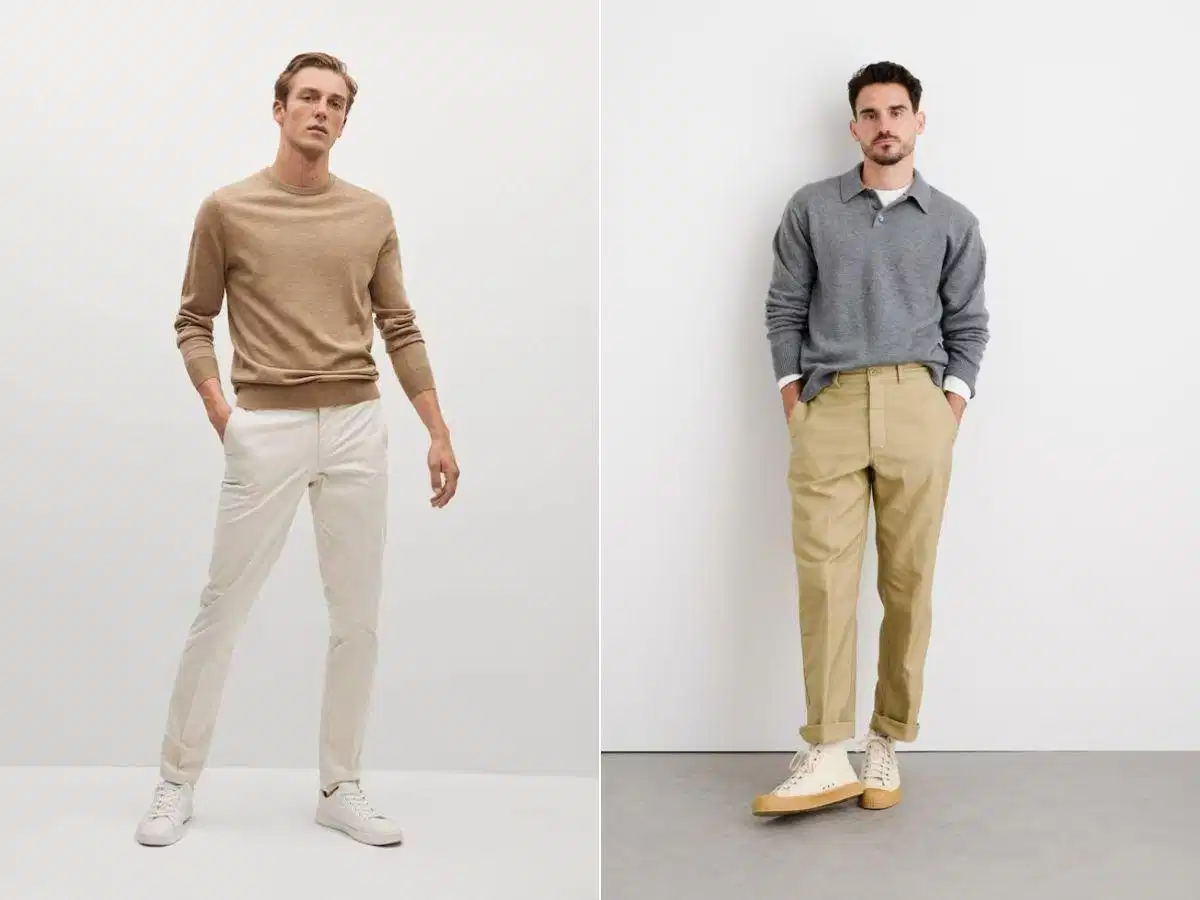 Set đồ thu đông thanh lịch Layering áo len cổ tròn cùng sơ mi bẻ cổ bên trong