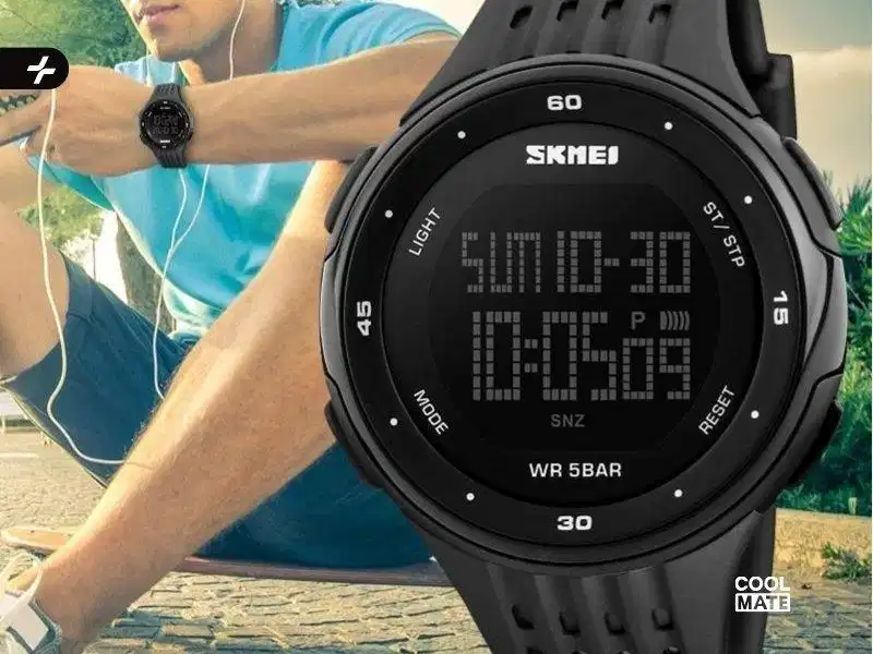 Đồng hồ nam Skmei 1219 tông đen viền xám