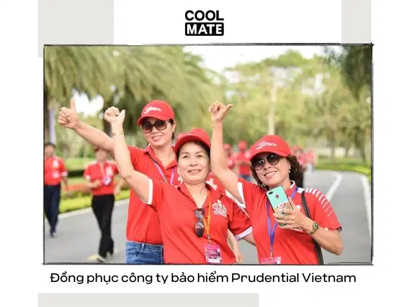 Đồng phục Prudential Vietnam Mẫu áo thun đồng phục sắc đỏ nổi bật của Prudential Vietnam