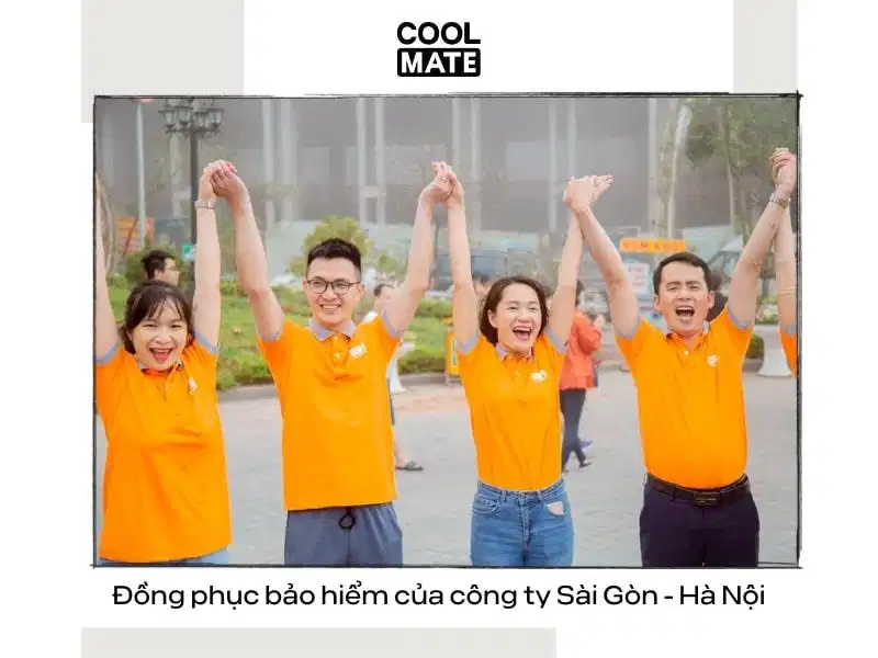 Đồng phục Sài Gòn - Hà Nội Đồng phục phối cam xám hiện đại của Bảo hiểm Sài Gòn - Hà Nội