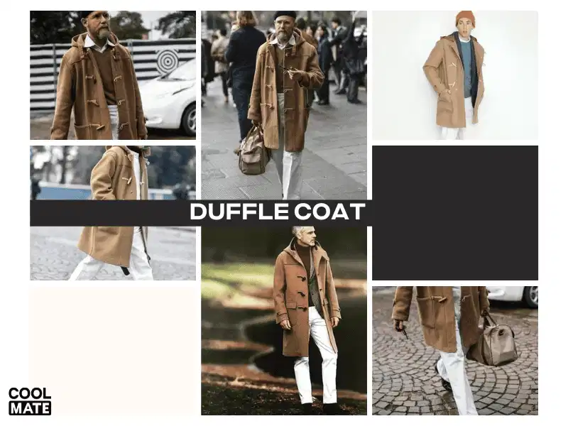 Duffle Coat camel phối quần chinos trắng Phối áo Duffle Coat màu camel cùng quần chinos trắng