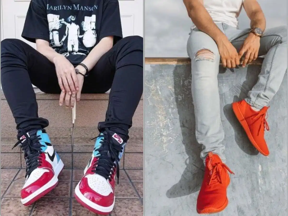 Sneaker mang màu sắc nổi bật làm điểm nhấn