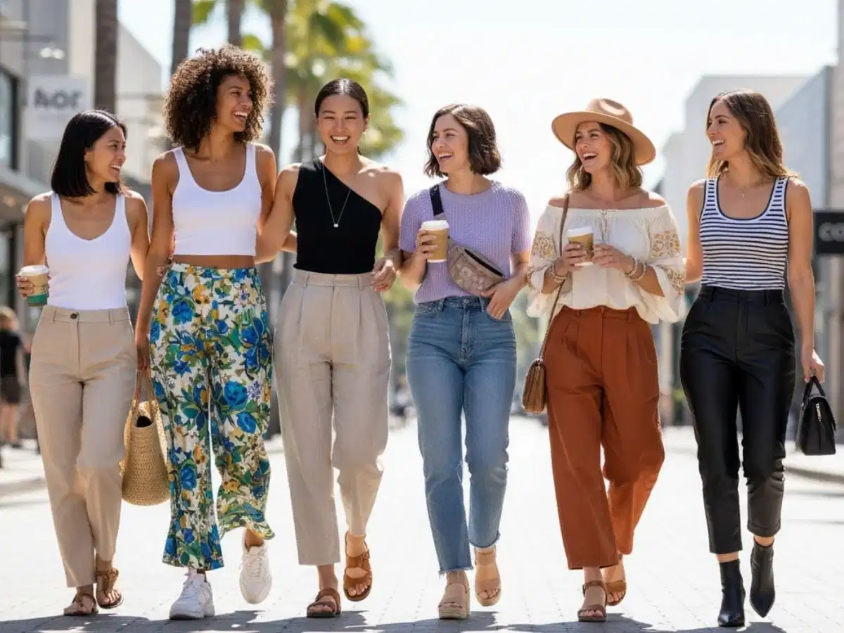 Tank top phối với quần culottes ống rộng