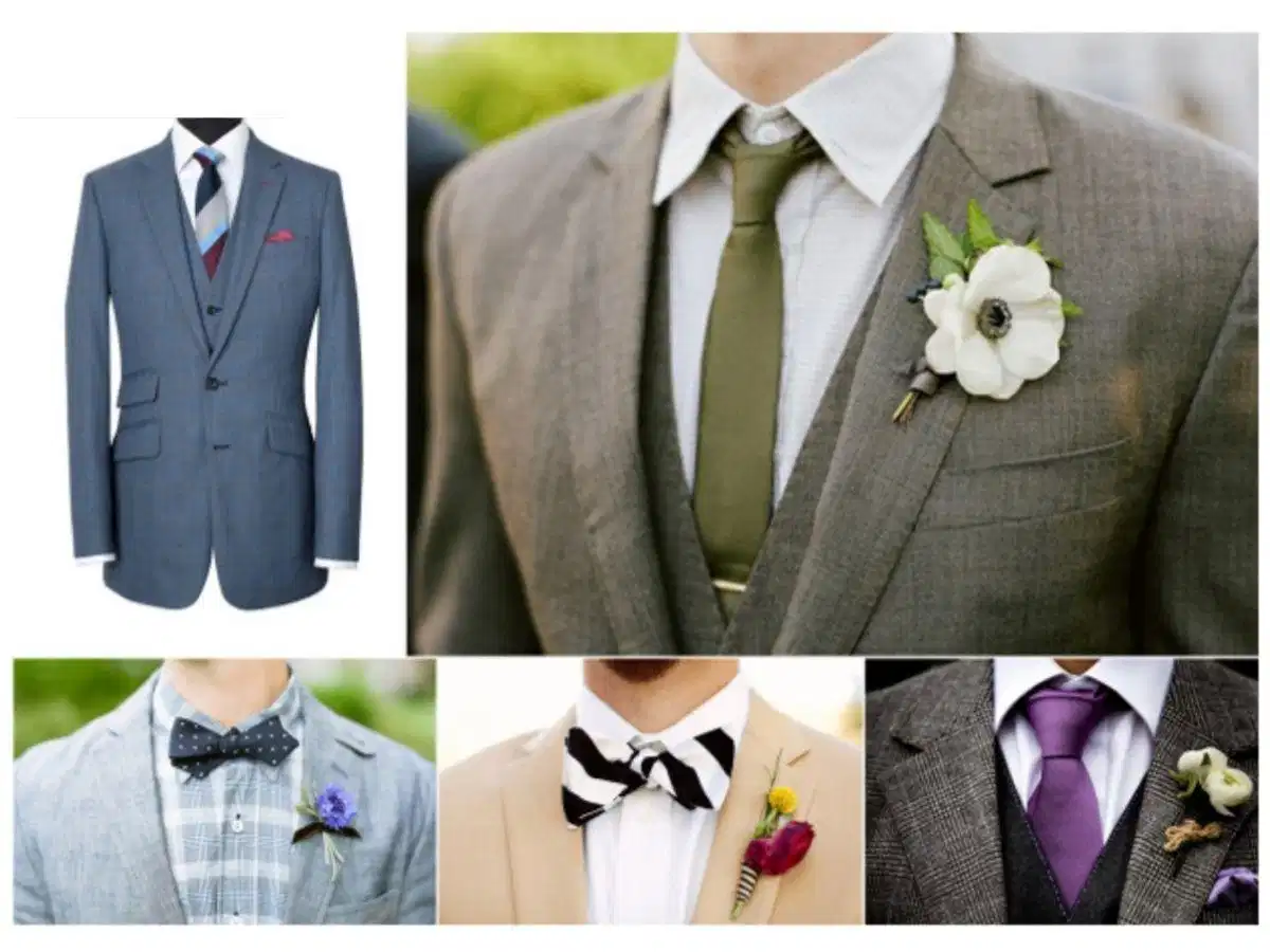 Hoa cài ve áo vải flower lapel Hoa cài ve áo dạng vải mềm mại trên áo vest
