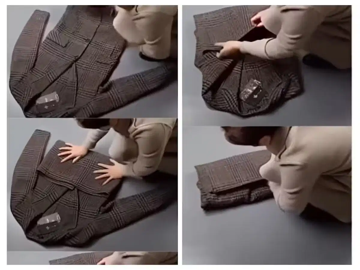 Gấp áo khoác dạ hoặc len dày thành khối lớn để giữ form Gấp áo khoác dạ hoặc len dày thành khối lớn để giữ form