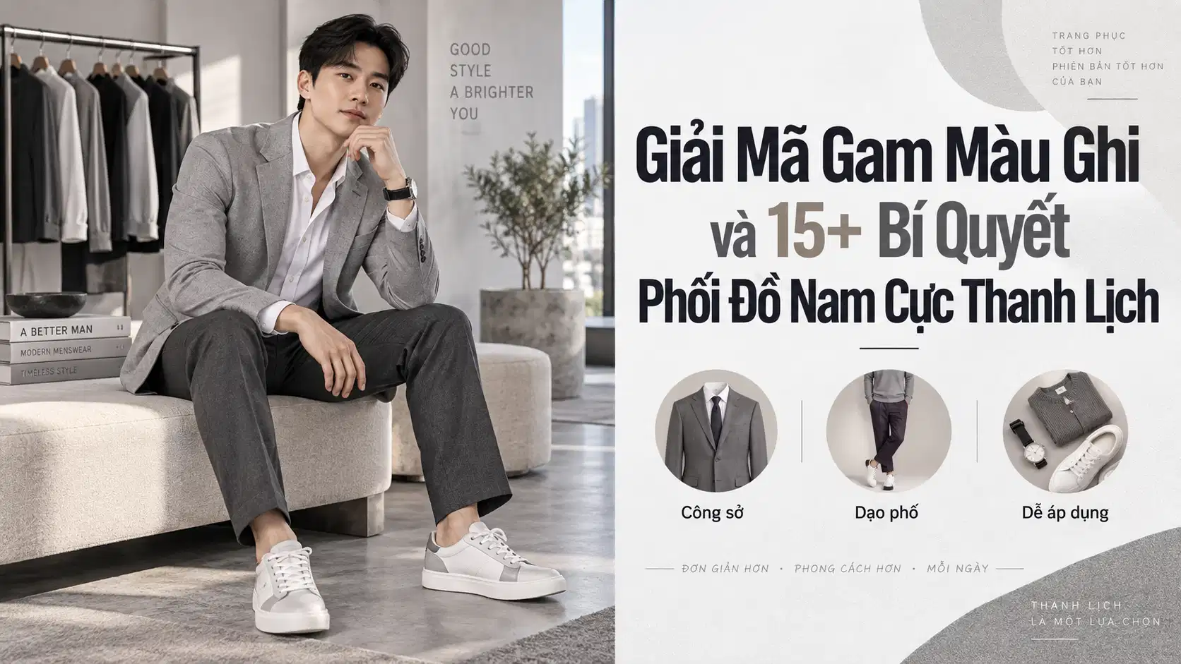 Giải Mã Gam Màu Ghi và 15+ Bí Quyết Phối Đồ Nam Cực Thanh Lịch