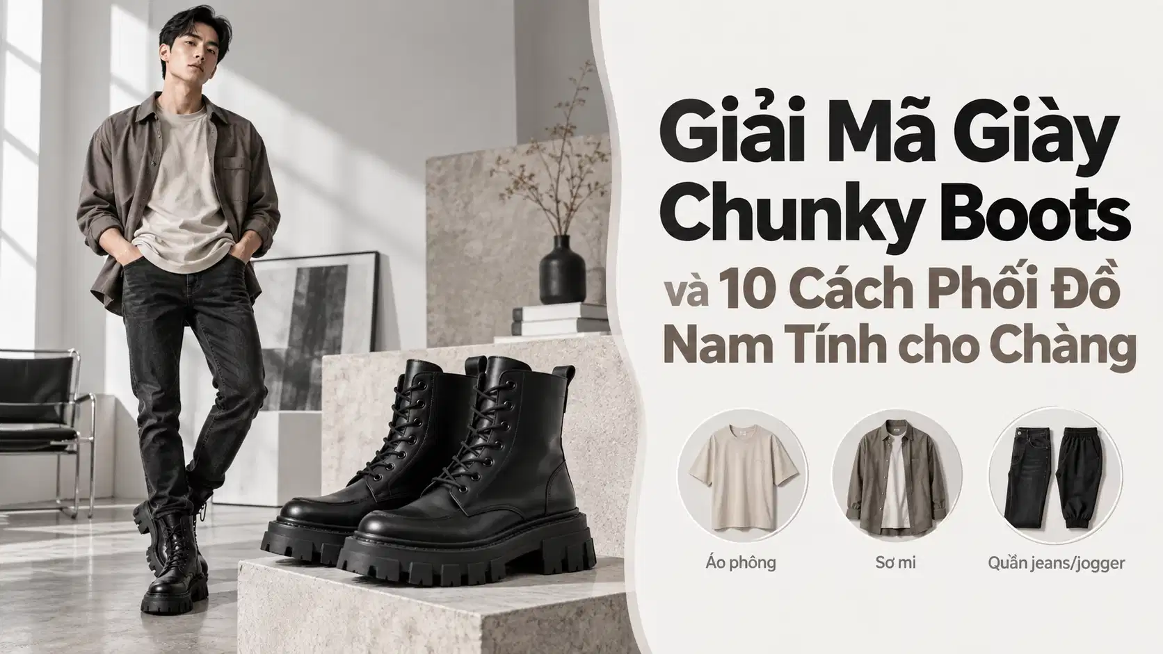 Chunky Boots Là Gì Và 10 Cách Phối Đồ Nam Tính Cho Chàng