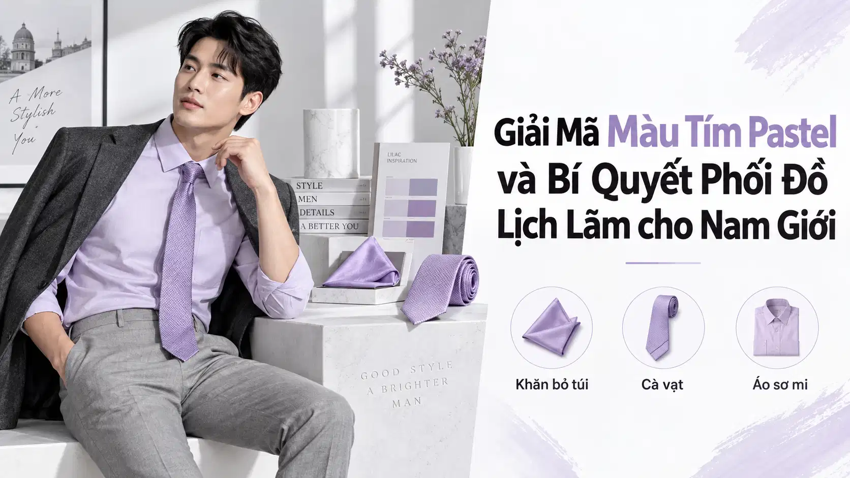 Giải Mã Màu Tím Pastel và Bí Quyết Phối Đồ Lịch Lãm cho Nam Giới