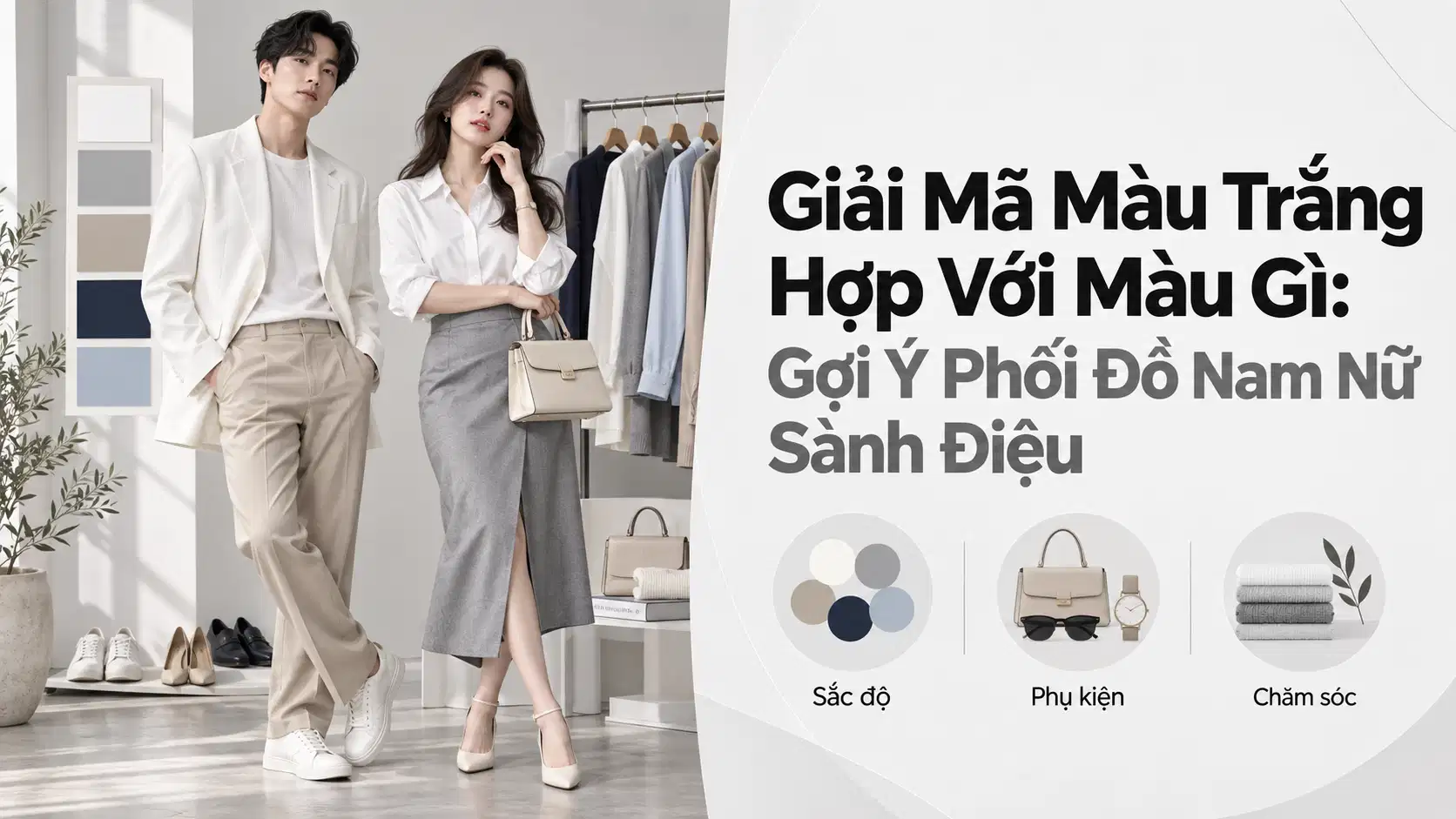 Màu Trắng Hợp Với Màu Gì? Cách Phối Đồ Nam Nữ