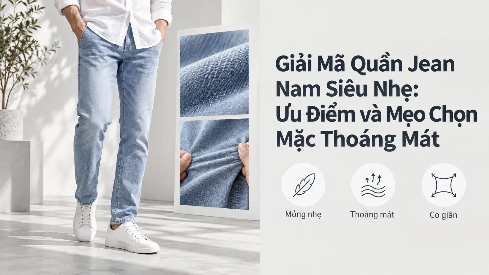 Giải Mã Quần Jean Nam Siêu Nhẹ: Ưu Điểm và Mẹo Chọn Mặc Thoáng Mát