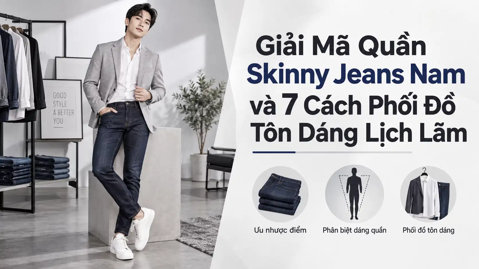 Giải Mã Quần Skinny Jeans Nam và 7 Cách Phối Đồ Tôn Dáng Lịch Lãm