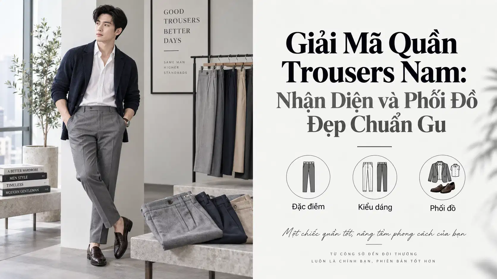 Quần Trousers Nam Là Gì? Cách Nhận Diện Và Phối Đồ Đẹp