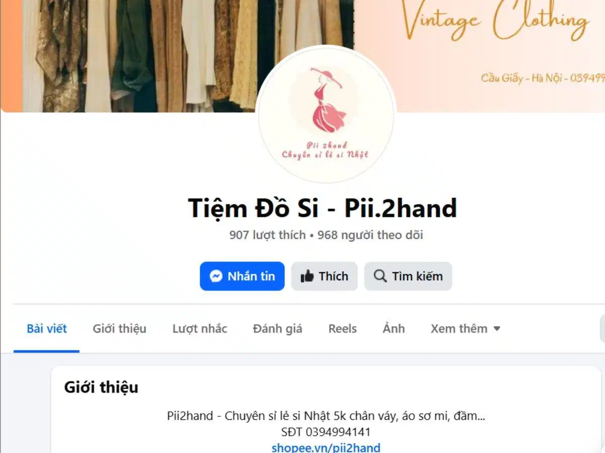 Mua sắm đồ secondhand trực tuyến Giao diện bán đồ secondhand trên nền tảng mạng xã hội