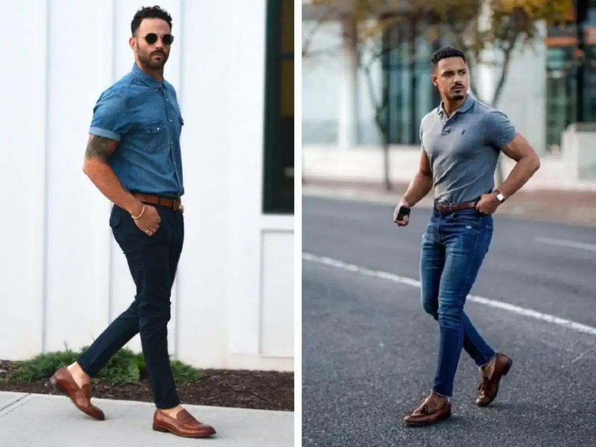 Giày lười phối cùng quần jean ống rộng nam Giày lười phối cùng quần jean ống rộng nam
