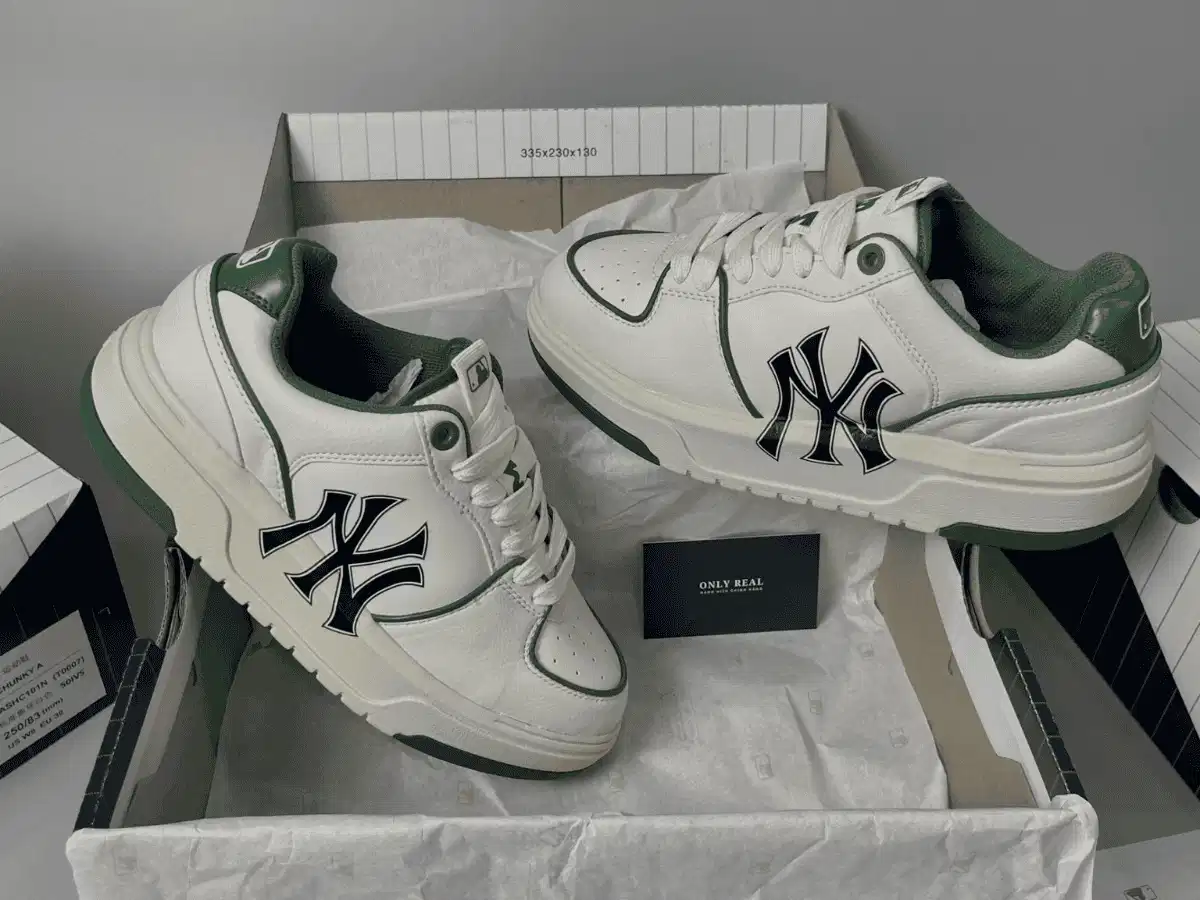 Giày MLB Chunky Liner New York Yankees White Green