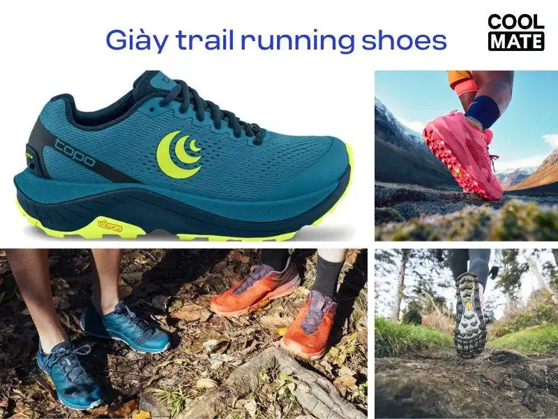 Giày Trail Running Shoes Giày trail running có gai đế sâu hỗ trợ bám đất bùn và rễ cây