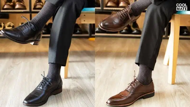 Giày Oxford nam kinh điển Phom dáng giày Oxford nam kinh điển với hệ thống xỏ dây đóng