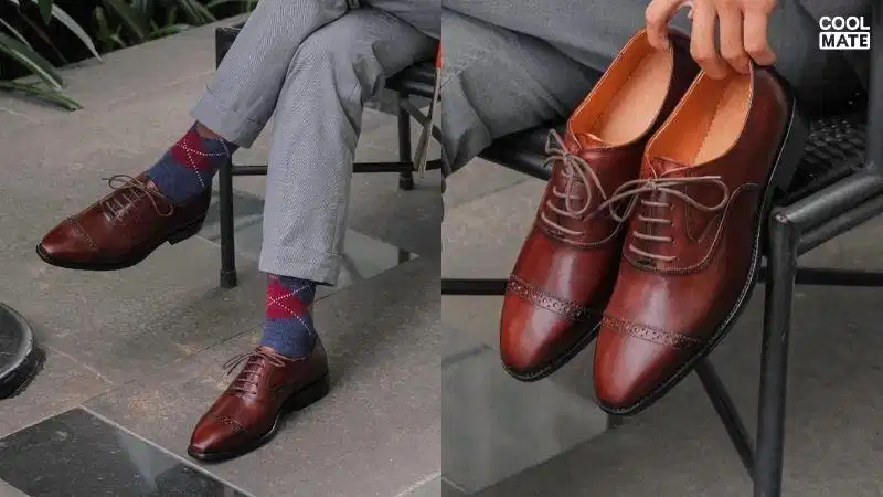 Giày Oxford màu đỏ mận Giày Oxford màu đỏ mận burgundy đầy chiều sâu