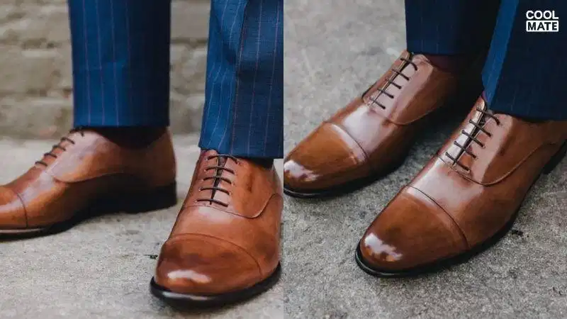 Giày Oxford nam màu nâu sẫm Giày Oxford màu nâu sẫm sang trọng với chi tiết đục lỗ nhẹ