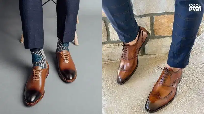 Giày Oxford nam màu tan Giày Oxford màu tan sáng trẻ trung cho phong cách casual