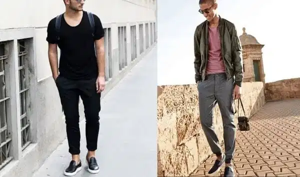 Phối quần jogger bo gấu khỏe khoắn cùng giày slip-on nam đường phố