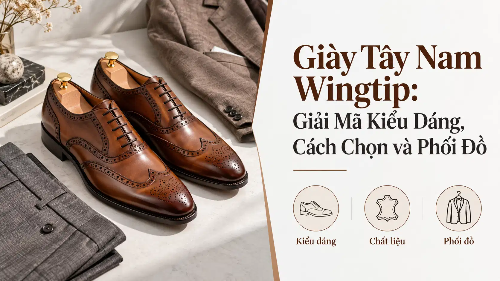 Giày Tây Nam Wingtip: Kiểu Dáng, Cách Chọn Và Phối Đồ