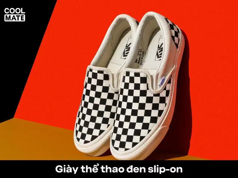 Giày thể thao đen slip-on nữ