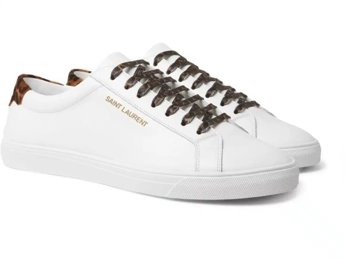 Saint Laurent Leather Court Sneaker màu trắng Saint Laurent Leather Court Sneaker màu trắng