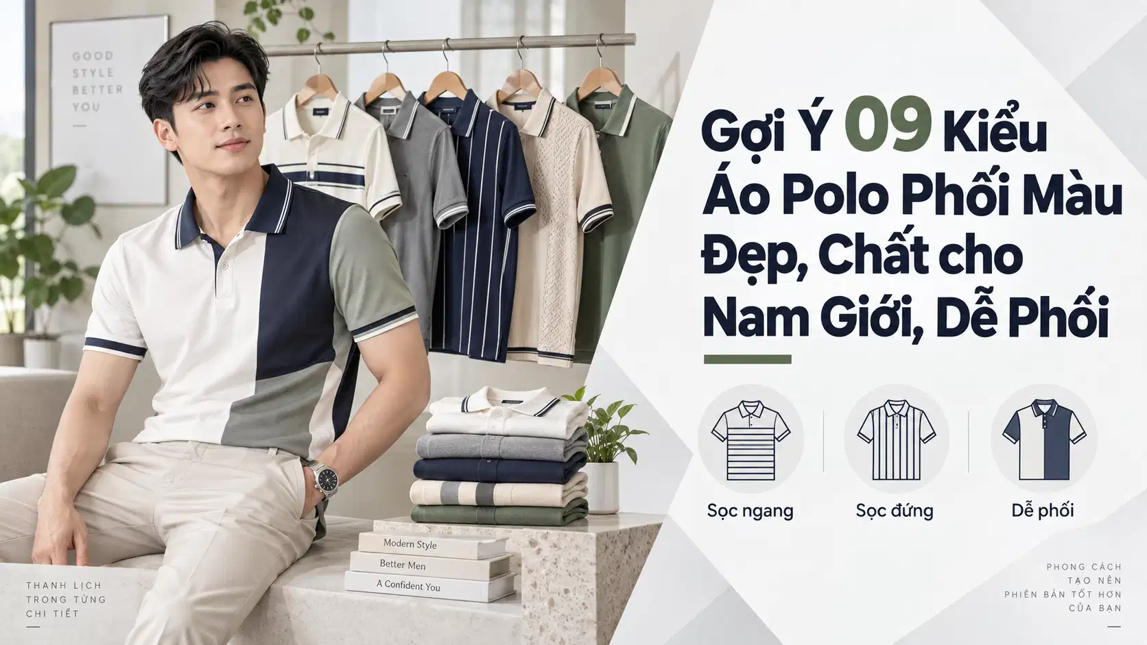 Gợi Ý 09 Kiểu Áo Polo Phối Màu Đẹp, Chất cho Nam Giới, Dễ Phối