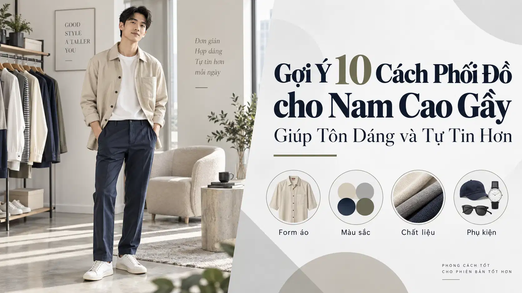 Gợi Ý 10 Cách Phối Đồ cho Nam Cao Gầy Giúp Tôn Dáng và Tự Tin Hơn
