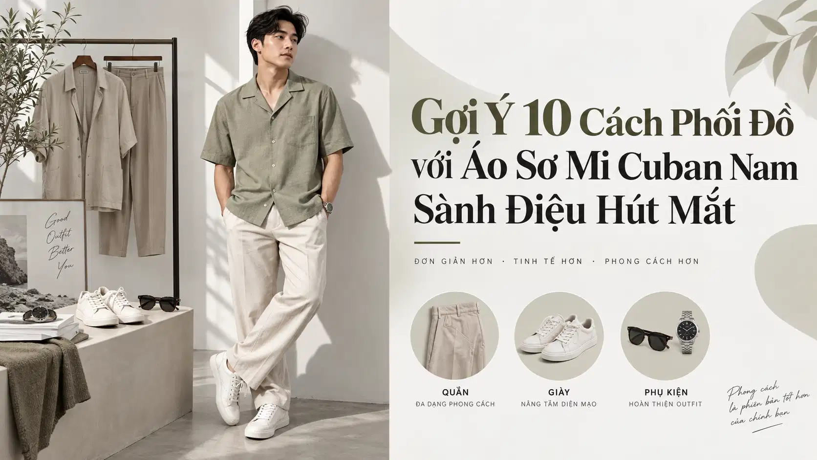 Gợi Ý 10 Cách Phối Đồ với Áo Sơ Mi Cuban Nam Sành Điệu Hút Mắt