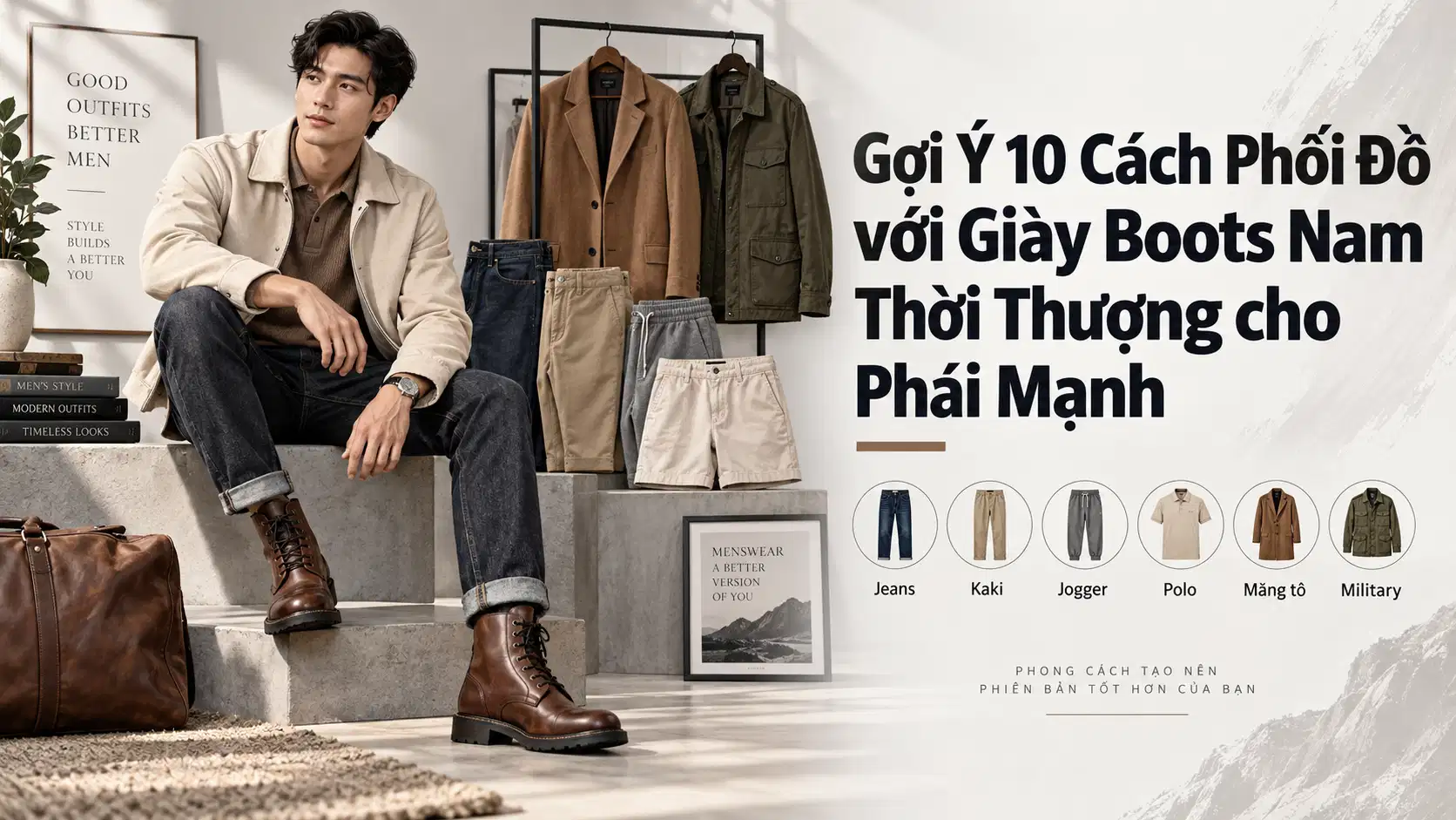 Gợi Ý 10 Cách Phối Đồ với Giày Boots Nam Thời Thượng cho Phái Mạnh