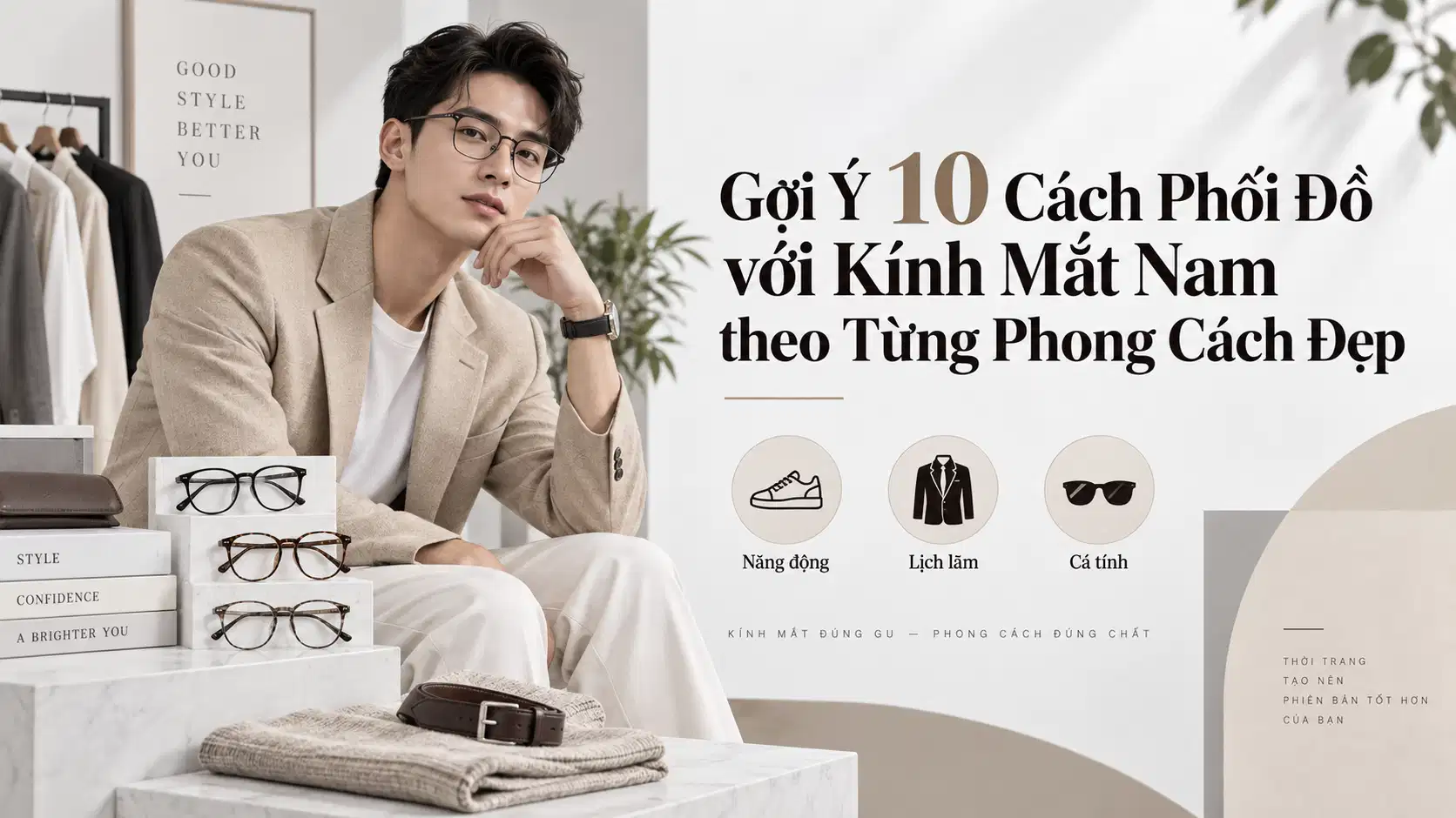 Gợi Ý 10 Cách Phối Đồ với Kính Mắt Nam theo Từng Phong Cách Đẹp