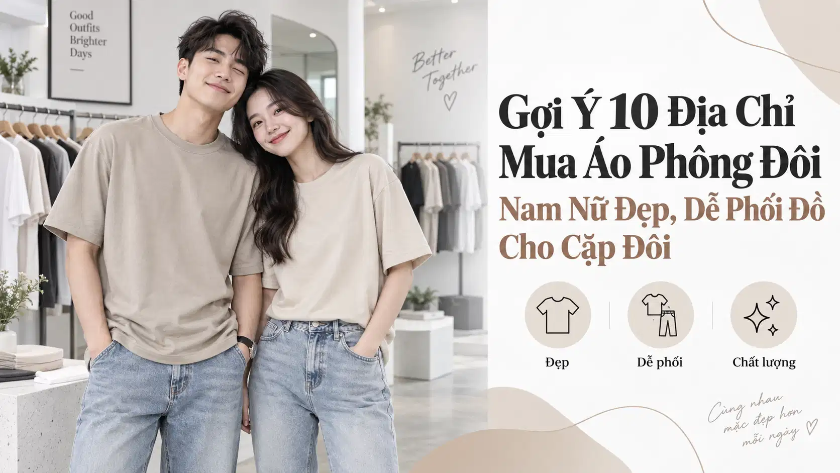 Gợi Ý 10 Địa Chỉ Mua Áo Phông Đôi Nam Nữ Đẹp, Dễ Phối Đồ Cho Cặp Đôi