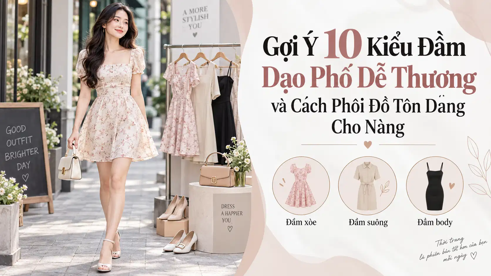 Gợi Ý 10 Kiểu Đầm Dạo Phố Dễ Thương và Cách Phối Đồ Tôn Dáng Cho Nàng
