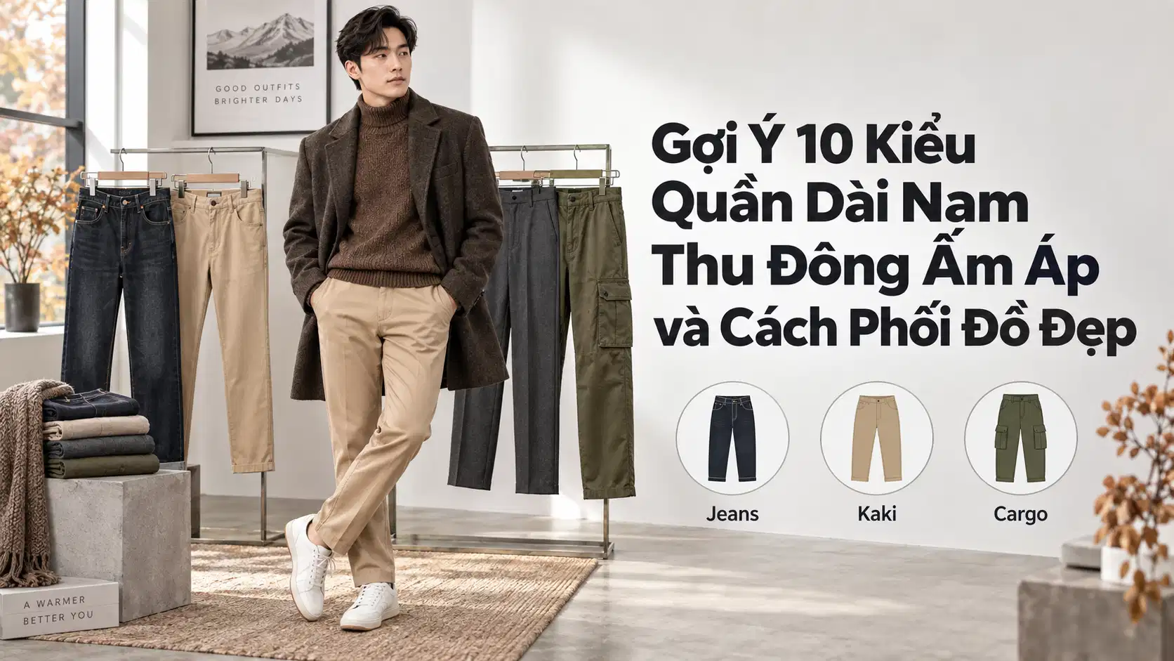 Gợi Ý 10 Kiểu Quần Dài Nam Thu Đông Ấm Áp và Cách Phối Đồ Đẹp