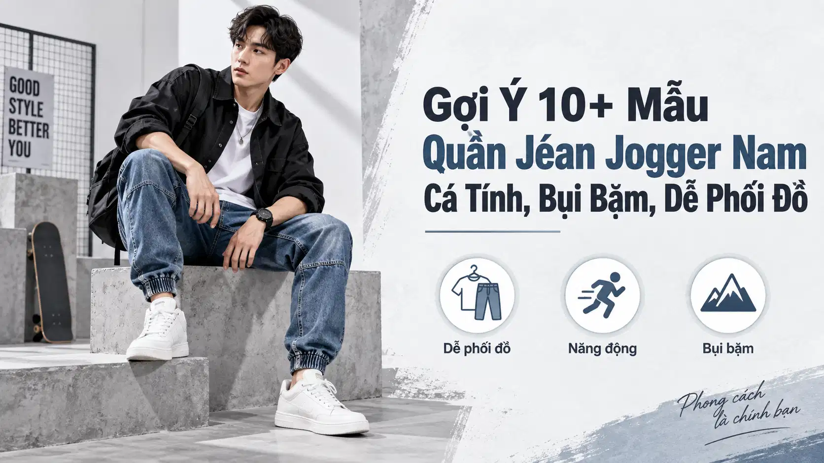 Gợi Ý 10+ Mẫu Quần Jean Jogger Nam Cá Tính, Bụi Bặm, Dễ Phối Đồ