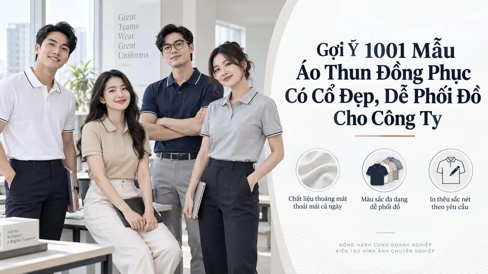 Gợi Ý 1001 Mẫu Áo Thun Đồng Phục Có Cổ Đẹp, Dễ Phối Đồ Cho Công Ty