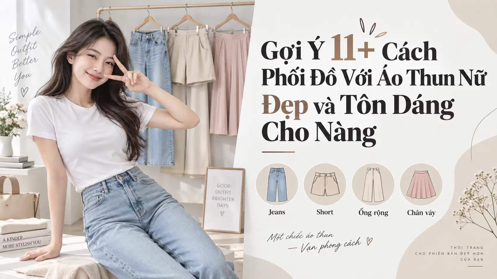 Gợi Ý 11+ Cách Phối Đồ Với Áo Thun Nữ Đẹp và Tôn Dáng Cho Nàng