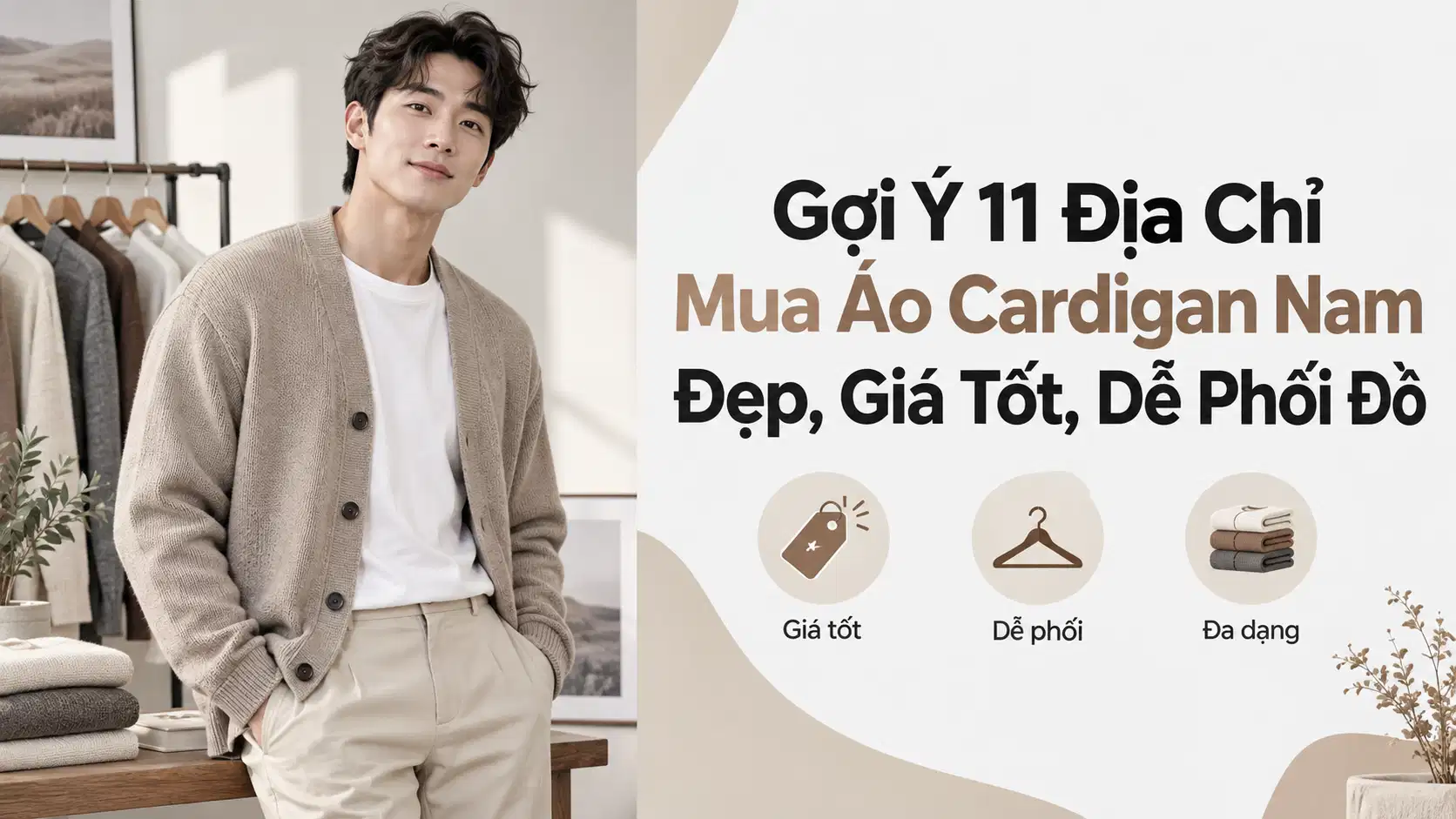 Gợi Ý 11 Địa Chỉ Mua Áo Cardigan Nam Đẹp, Giá Tốt, Dễ Phối Đồ