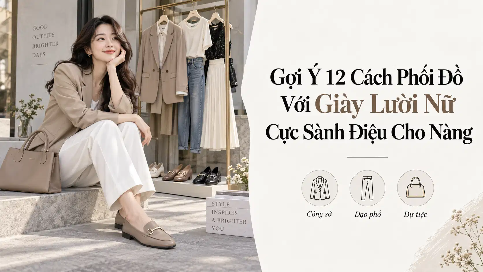 Gợi Ý 12 Cách Phối Đồ Với Giày Lười Nữ Cực Sành Điệu Cho Nàng