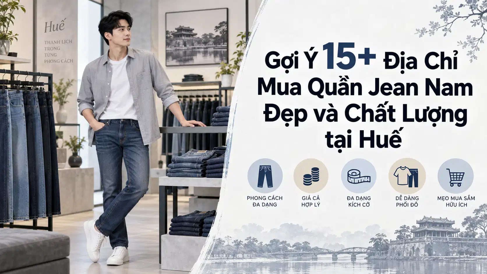 Gợi Ý 15+ Địa Chỉ Mua Quần Jean Nam Đẹp và Chất Lượng tại Huế