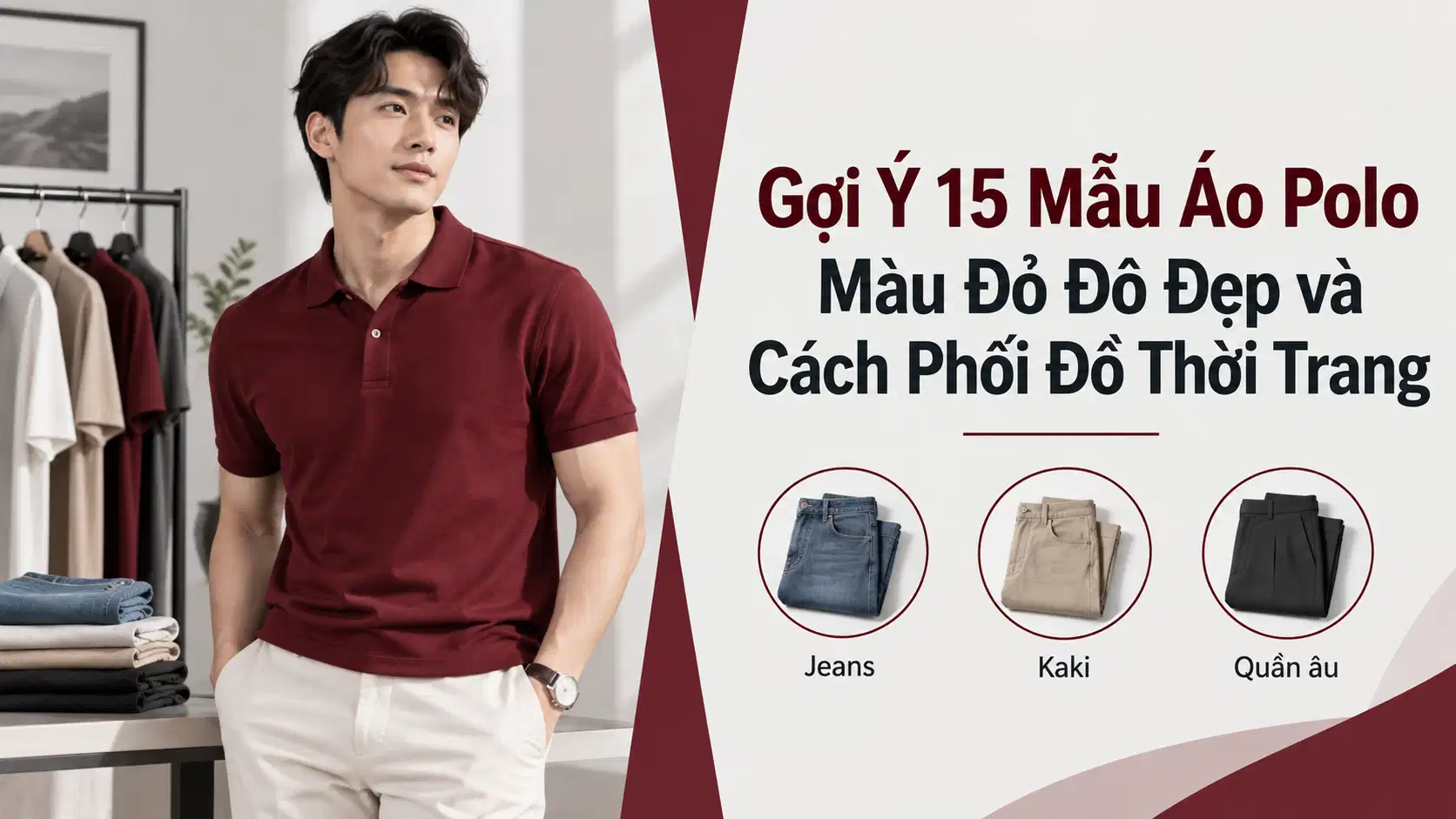 Gợi Ý 15 Mẫu Áo Polo Màu Đỏ Đô Đẹp và Cách Phối Đồ Thời Trang