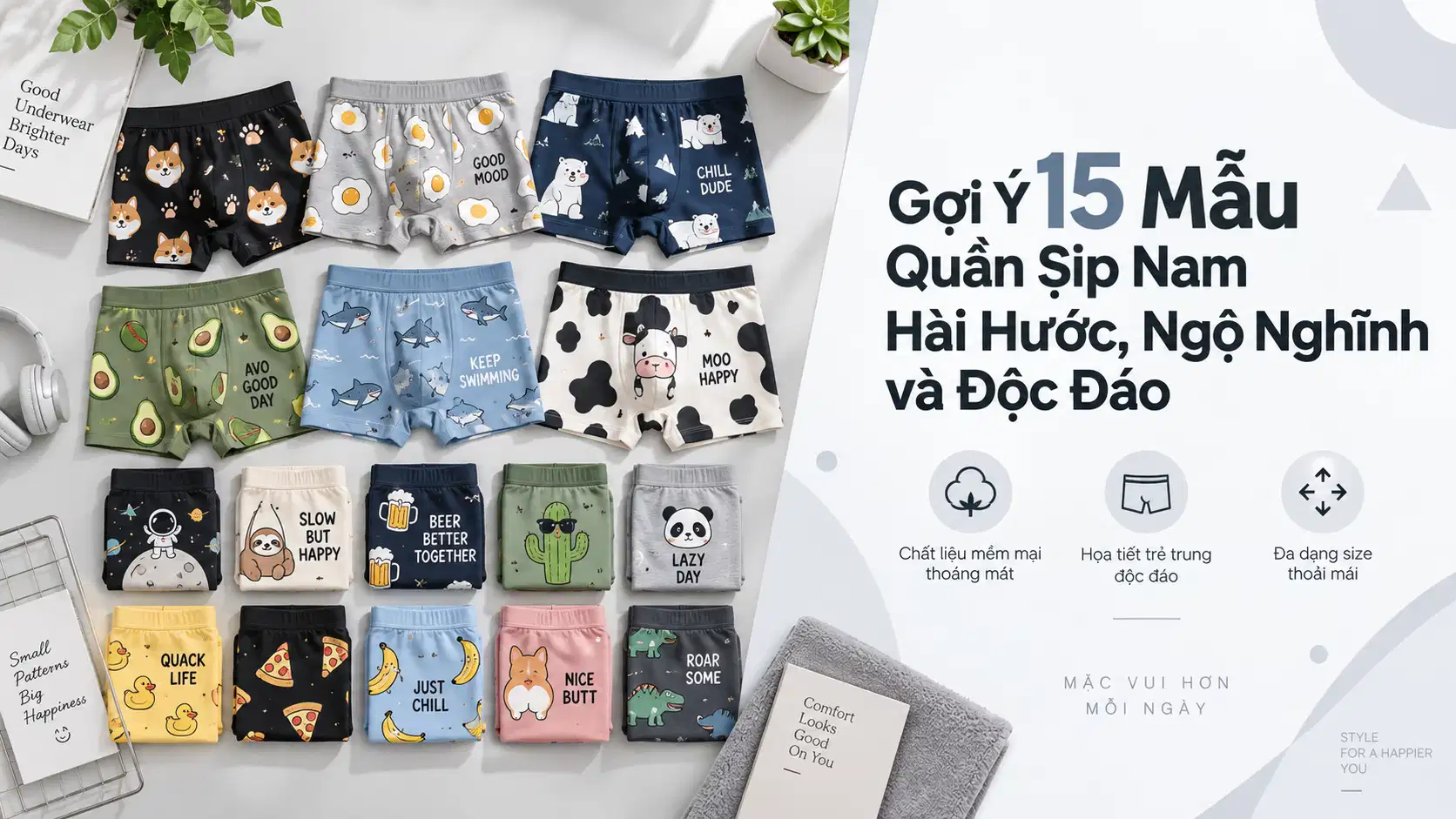 Gợi Ý 15 Mẫu Quần Sịp Nam Hài Hước, Ngộ Nghĩnh và Độc Đáo