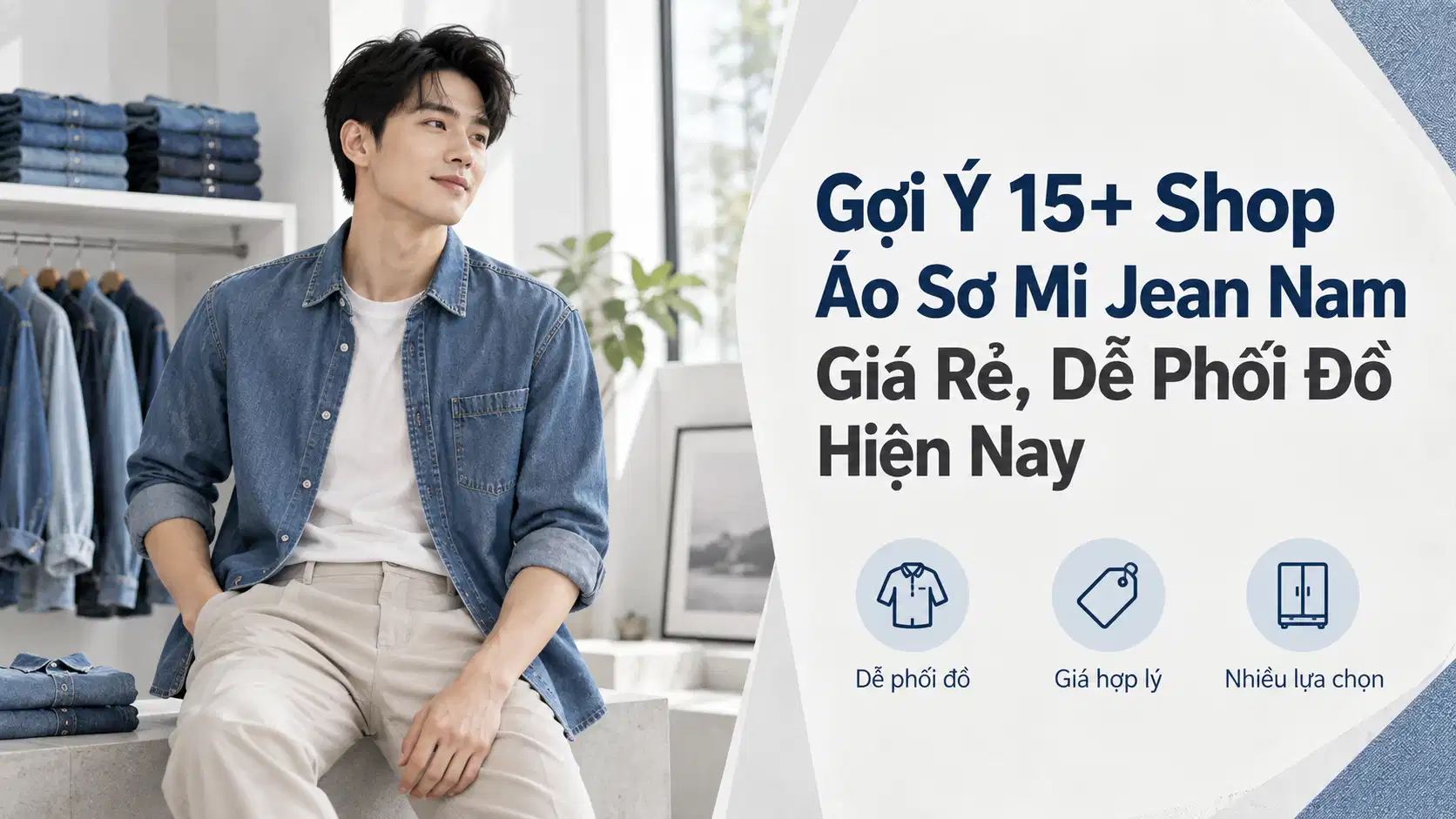 Gợi Ý 15+ Shop Áo Sơ Mi Jean Nam Giá Rẻ, Dễ Phối Đồ Hiện Nay