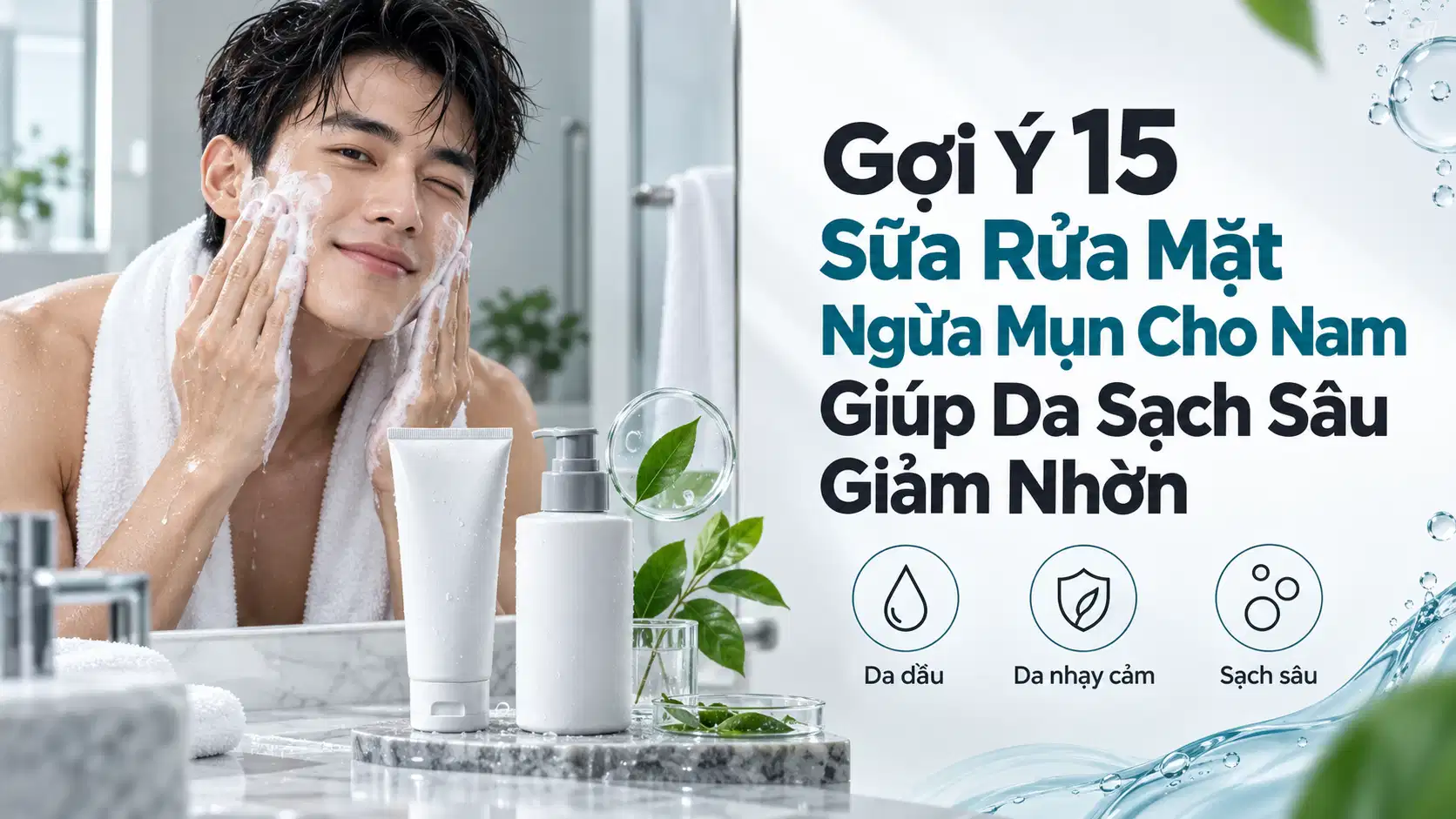 Gợi Ý 15 Sữa Rửa Mặt Ngừa Mụn Cho Nam Giúp Da Sạch Sâu Giảm Nhờn