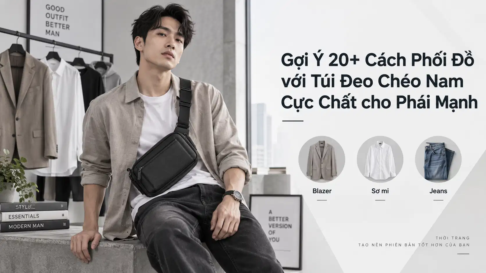 Gợi Ý 20+ Cách Phối Đồ với Túi Đeo Chéo Nam Cực Chất cho Phái Mạnh