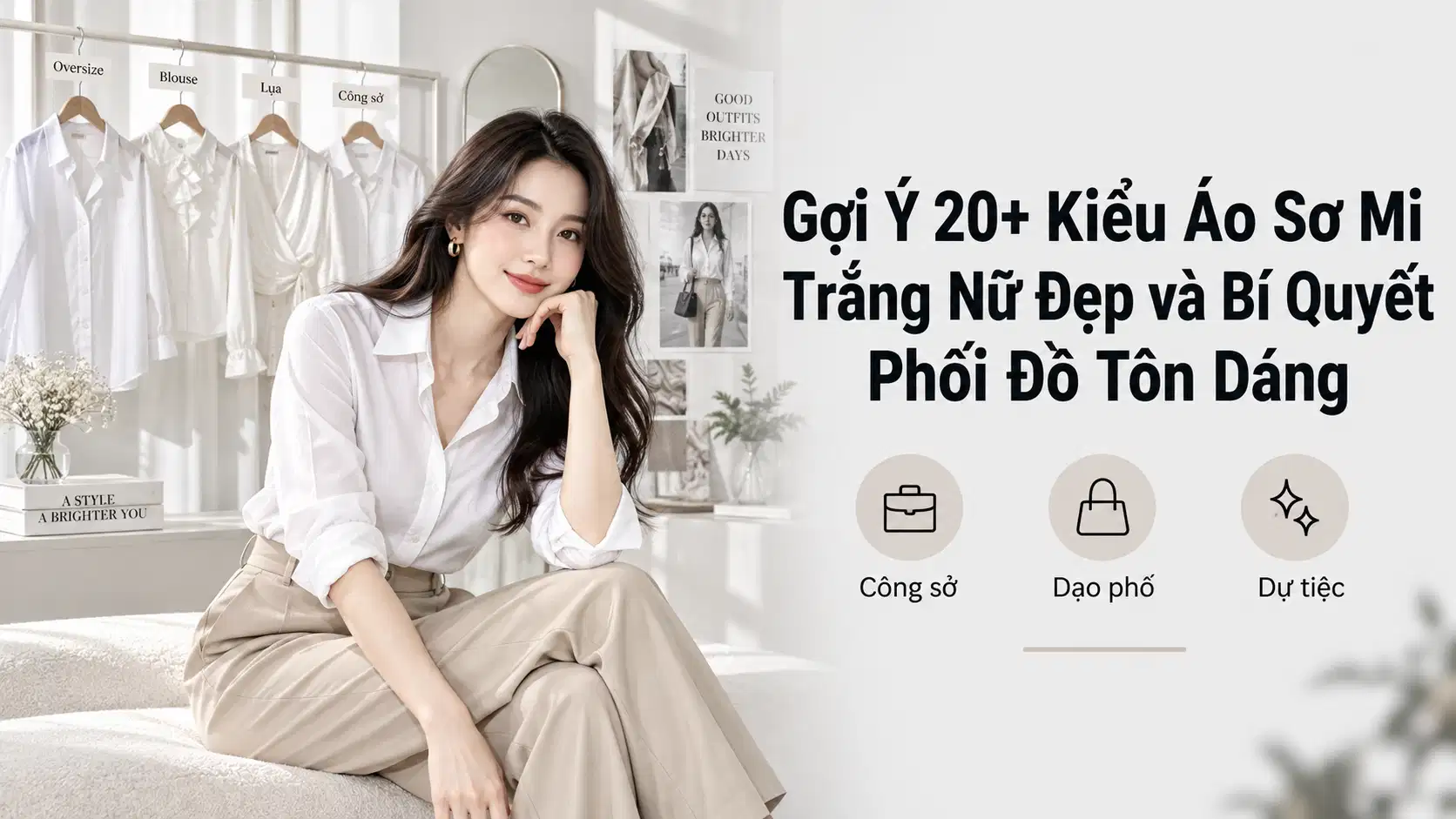 Gợi Ý 20+ Kiểu Áo Sơ Mi Trắng Nữ Đẹp và Bí Quyết Phối Đồ Tôn Dáng