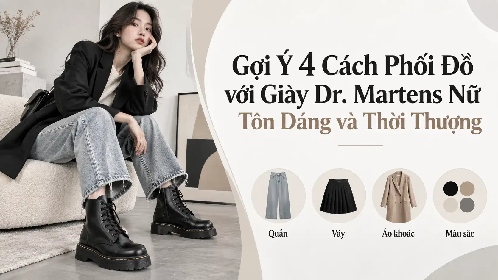 Gợi Ý 4 Cách Phối Đồ với Giày Dr. Martens Nữ Tôn Dáng và Thời Thượng